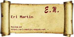 Erl Martin névjegykártya